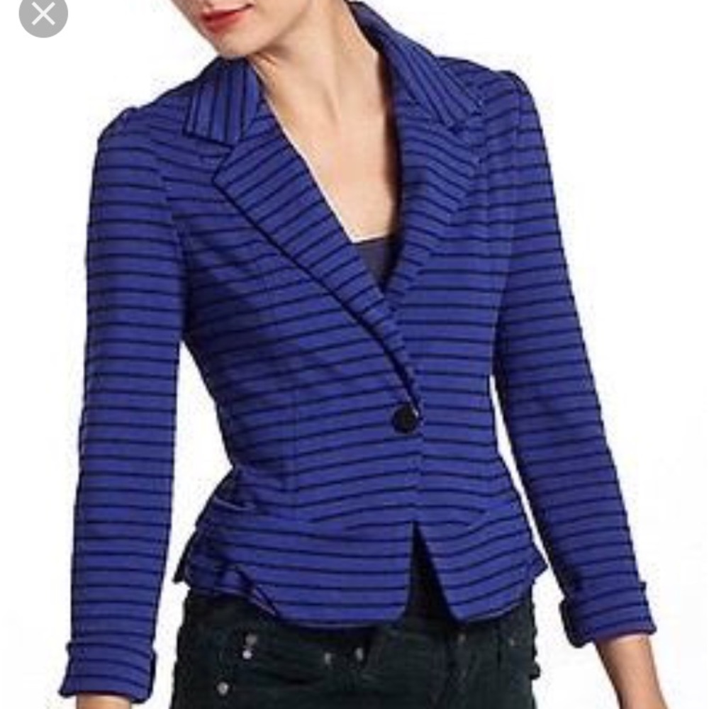Cartonnier blue and black striped blazer
